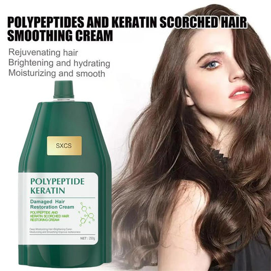 🥳2026 HOT SALE🥳💞50K+ SOLGT!⏳Begrænset tid 50% rabat⏰Polypeptid Keratin Hydrerende udglattende hårskadesreparationscreme🥇