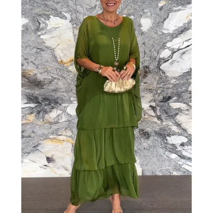 👗 50 % RABAT NU! 🎨 Løs kjole i kunstnerisk stil – afslappet pasform, unikt design og perfekt til afslappede dage 🌸