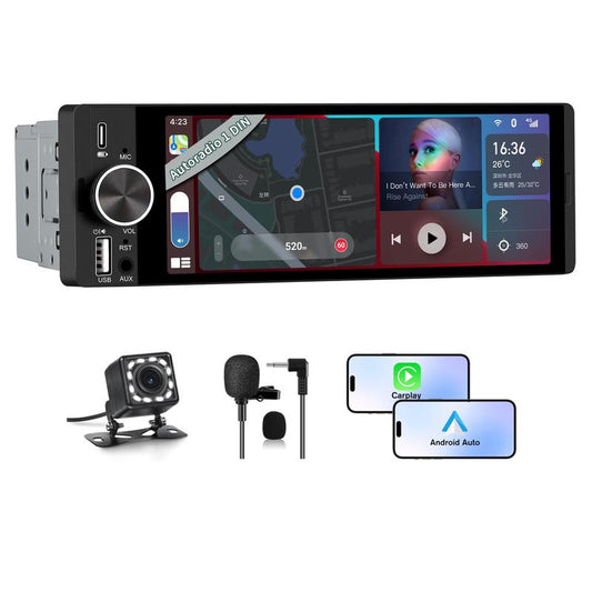 6,36-tommer trådløs smart touchscreen | Bluetooth | Stemmestyring | HD-multimedieskærm