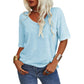 🎀Stort udsalg – 40 % rabat👚V-hals T-shirt i ensfarvet design til kvinder