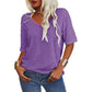 🎀Stort udsalg – 40 % rabat👚V-hals T-shirt i ensfarvet design til kvinder