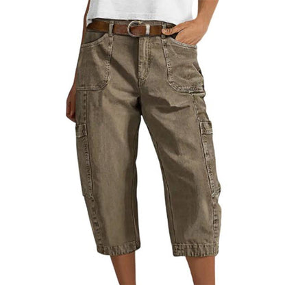 👖 50 % RABAT I BEGRÆNSET PERIODE! 💥 Afslappede, casual cargo-capri-bukser til kvinder – praktiske lommer, åndbare, afslappet pasform ✨