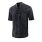 🌸Forårsudsalg: 50 % rabat👕Gothic-inspireret retro-T-shirt til mænd, snøret V-hals, lomme i hør