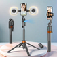 ⏳Tidsbegrænset specialtilbud⏰ 180 cm Smart Ansigtssporing PTZ Selfie Stick – 360° Automatisk Følgende Telefonstativ med udfyldningslys, 4-Axis Antichok til Live-streaming og Videooptagelse