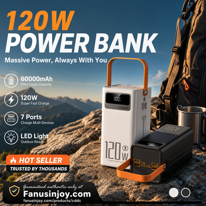 ⏳️50 % rabat i en begrænset periode! ⛺Bærbar powerbank til udendørs brug med hurtigopladning og LED-lys🔋