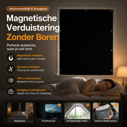 🥳2026 STOR UDSALG🥳💞Over 50.000 solgt!🌙😴 50 % RABAT! Magnetisk mørklægningsgardin – 100 % mørklægning, nem magnetisk montering. Ingen værktøj, ingen boring. Genanvendeligt og bærbart. Sov godt! 🛌✨