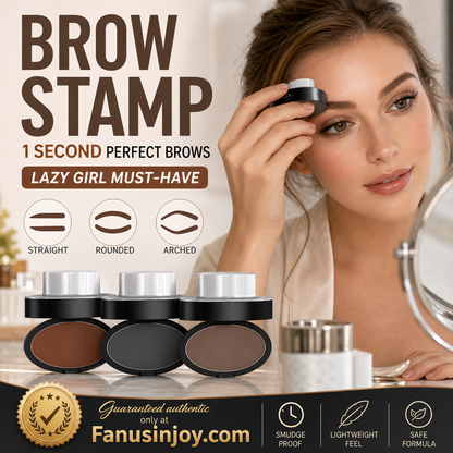 🖌️Over 50.000 solgt!!!🖤Øjenbrynsstempel-pudder-sæt med påføringsbørste, One Press Perfect Brow Stamp, vandfast øjenbrynsmakeup med 24 timers holdbarhed – til nemme, salonlignende øjenbryn hver dag
