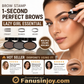 🖌️Over 50.000 solgt!!!🖤Øjenbrynsstempel-pudder-sæt med påføringsbørste, One Press Perfect Brow Stamp, vandfast øjenbrynsmakeup med 24 timers holdbarhed – til nemme, salonlignende øjenbryn hver dag