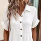 💎50 % RABAT! 💎 Kortærmet skjortekjole med knapper og lommer til kvinder – bomuldsblanding, afslappet pasform og alsidig til hverdagsbrug (M–2XL) 👗🌿