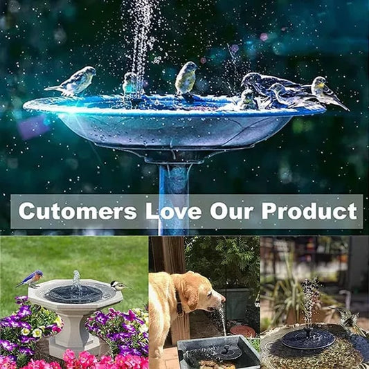 🌻SIDSTE DAGS UDSALG – 50 % RABAT!!🐦️⛲Kompakt solcelledrevet springvandspumpe til fugle – hold liv i din have!