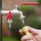 🔥 FLASH-TILBUD: 50 % RABAT! ⚙️ Universel havehane i rustfrit stål med to udløb – separate ventiler, robust og nem at montere 🚰