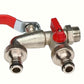 🔥 FLASH-TILBUD: 50 % RABAT! ⚙️ Universel havehane i rustfrit stål med to udløb – separate ventiler, robust og nem at montere 🚰