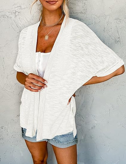 ✨2026 Stylish Flowy Short Sleeve Cardigan – Lightweight, Breezy, Versatile Layering Piece🌸