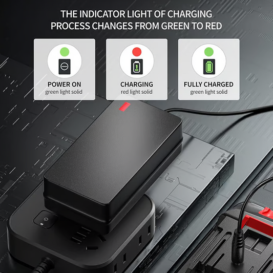 💎50 % RABAT💎Højeffektiv universaladapter til opladning af lithium-batterier – Hurtig og sikker opladning, kompatibel med droner, løbehjul og meget mere🔋⚡