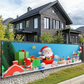 🎅 50 % RABAT! ✨ Julebanner til udendørs brug – farvefast design med julemanden, slidstærkt, vejrbestandigt polyester og færdigmonterede øjer – festlig julepynt til verandaen, hegnet og haven 🎄