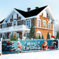 🎅 50 % RABAT! ✨ Julebanner til udendørs brug – farvefast design med julemanden, slidstærkt, vejrbestandigt polyester og færdigmonterede øjer – festlig julepynt til verandaen, hegnet og haven 🎄
