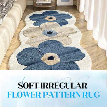 🧺 50 % RABAT NU! ✨ Blødt tæppe med blomstermønster – uregelmæssigt design, lydløst og blødt under fødderne 🏠🌸