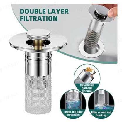 🚿✨ 💥SIDSTE DAGS UDSALG: 49 % RABAT på sæt!!🔥Gulvafløbsfilter i rustfrit stål – forhindrer tilstopning af hår, før det sker