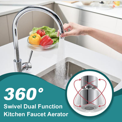 🚰360° drejelig 2-i-1-vandhane med lufttilførsel✨Dobbelt stråle, firdobbelt filtrering og korrosionsbestandigt kobber for et smartere og mere bæredygtigt køkken🌱💧