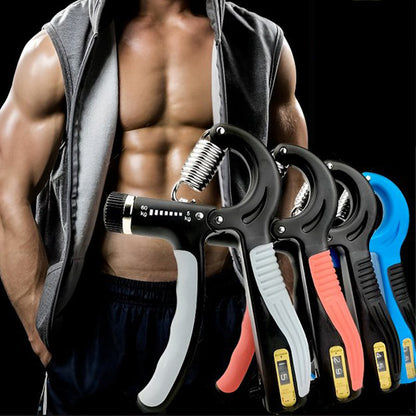 ✊ JUSTERBAR HÅNDTRÆNER – Automatisk tællefunktion • Justerbar modstand • Skridsikker håndtag • Kompakt og alsidig