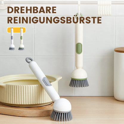 Drejeligt rengøringsbørste med langt skaft til service og gryder
