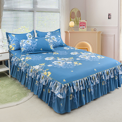 💖Nyhed – 50 % rabat🛏️☁️3-delt sengesæt med flæser