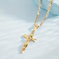 ✝️ 50 % RABAT NU! ✨ Guldkorshalskæde – detaljeret INRI-motiv, justerbar figarokæde og allergivenlig finish 💛