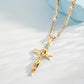 ✝️ 50 % RABAT NU! ✨ Guldkorshalskæde – detaljeret INRI-motiv, justerbar figarokæde og allergivenlig finish 💛