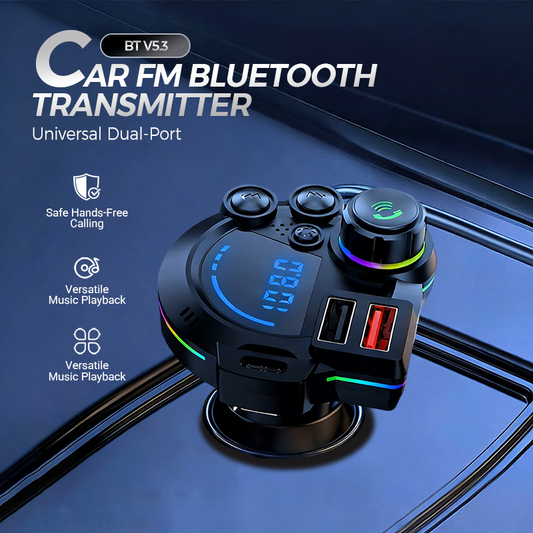 🔥Tidsbegrænset tilbud – Universal FM Bluetooth-transmitter til bil med dobbeltport