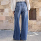 💎 -50 % PÅ VINTAGE-JEANS MED BREDE BEN! 💎 Høj talje, retro-vask og eksklusiv bomuldsblanding for en tidløs stil 👖✨