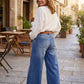 💎 -50 % PÅ VINTAGE-JEANS MED BREDE BEN! 💎 Høj talje, retro-vask og eksklusiv bomuldsblanding for en tidløs stil 👖✨