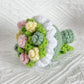 📢📢50 % RABAT !!!⏰Mini hæklet blomsterbuket nøglering