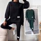 Casual sweatshirt-leggings-sæt til kvinder