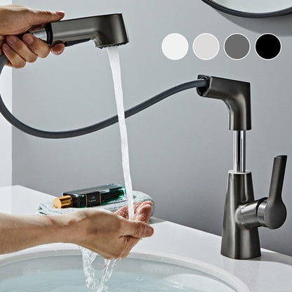 🚿 TOPTILBUD! ⚡ 1-huls badeværelsesarmatur med udtrækkelig bruser – jævn vandgennemstrømning, 360° drejelig bruser, nem montering og holdbart, rustfrit design 🛁