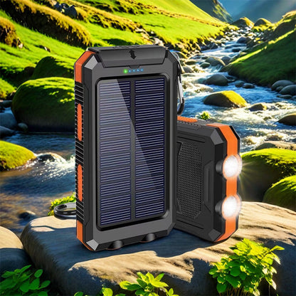 ☀️ BEGRÆNSET TID: 50 % RABAT! 🔦 Bærbar solcellelader – opladning via solenergi, to LED-lamper, klar til udendørs brug ✨