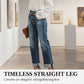 Stretchjeans med høj talje og lige ben til kvinder