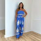 💥Sommertilbud: 50 % rabat💥 Ærmeløs halterneck-jumpsuit med brede ben til kvinder