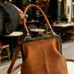 💖TILBUD🎉✨Vintage taske med kiss-lock-lukning – 2-i-1: til transport og opbevaring