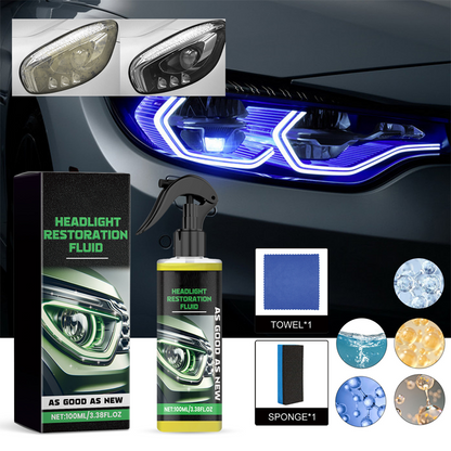 🚗【Headlight Crystal Restorer】— Et enkelt strøg, og gulnede linser bliver krystalklare. Gammelt bliver nyt, og dine forlygter skinner som nye! ✨🔦