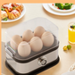 🥚 50 % RABAT I BEGRÆNSET PERIODE! 🍳 Multifunktionel æggekoger med gennemsigtigt låg – kog, pochér eller lav omelet✨
