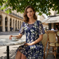 🌸 50 % RABAT NU! ✨ Blomstret A-formet festkjole til kvinder – dobbeltlags chiffon, elegant mønster og knælængde 👗