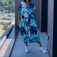 💜Begrænset tilbud: 50 % rabat 👗Elegant, afslappet damekjole med print og V-udskæring