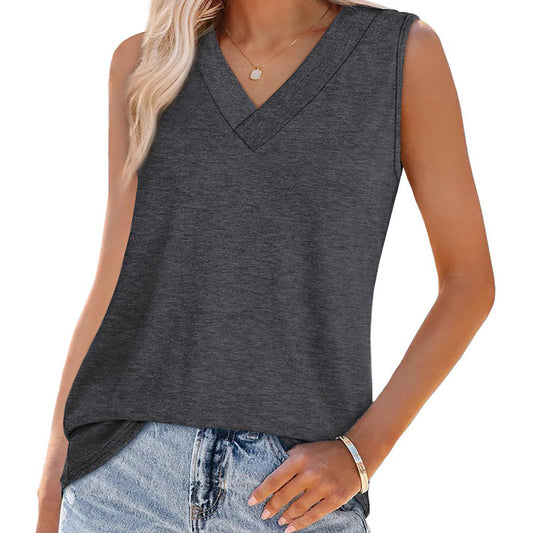 Løs tanktop med V-udskæring til kvinder