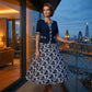 Elegant A-formet kjole med blomsterprint