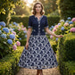 Elegant A-formet kjole med blomsterprint