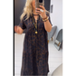💖Nye varer med 50 % rabat!💖MAXIKJOLE TIL KVINDER MED V-UDSKÆRING OG LEOPARDMØNSTER – med gratis halskæde📿💎