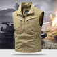 🧥 50 % RABAT NU! 🎒 Outdoor-vest til mænd med mange lommer – slidstærkt polyester, ærmeløst design og opretstående krave 🌲