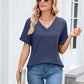 👚 50 % RABAT NU! 🌸 Casual T-shirt med V-hals og korte ærmer til kvinder – åndbar, let og perfekt til et afslappet sommerlook ☀️