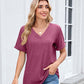 👚 50 % RABAT NU! 🌸 Casual T-shirt med V-hals og korte ærmer til kvinder – åndbar, let og perfekt til et afslappet sommerlook ☀️