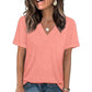 👚 50 % RABAT NU! 🌸 Casual T-shirt med V-hals og korte ærmer til kvinder – åndbar, let og perfekt til et afslappet sommerlook ☀️